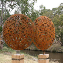 Moderne öffentliche Dekoration ausgehöhlten großen Garten Corten Stahl Skulptur